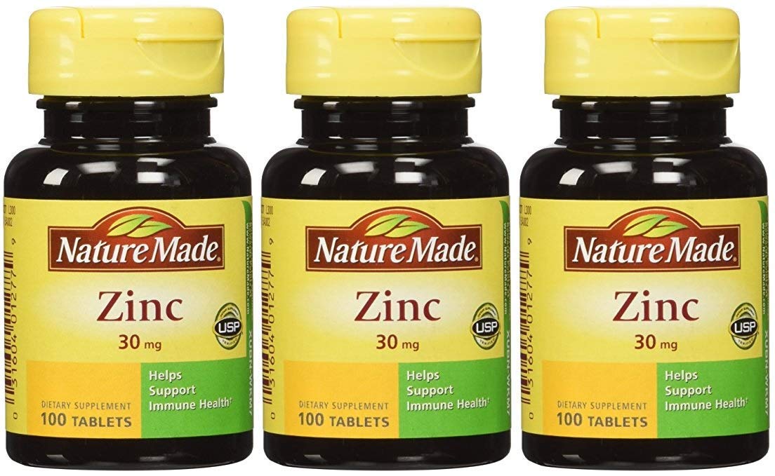 Zinco 30 mg – 100 Comprimidos, Pacote com 3 – Compre Agora! - Nature Made