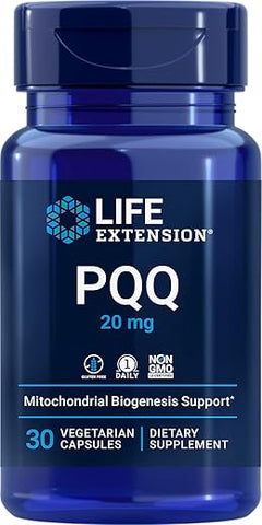 PQQ 20 mg: Promove o crescimento de novas mitocôndrias, sem glúten, não transgênico, vegetariano, 1 cápsula diária, 30 cápsulas - Life Extension