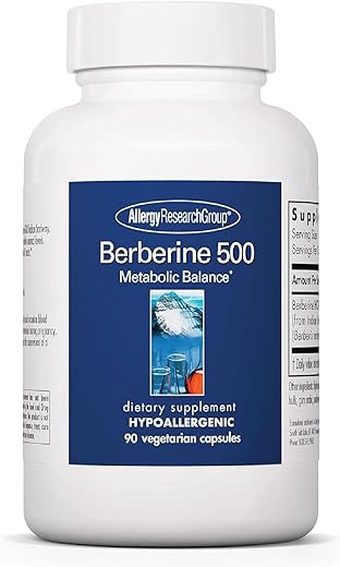 Berberine 500mg – Suporte Metabólico Multifacetado, Colesterol Saudável, Raiz de Barberry Indiana, Cápsulas Vegetarianas – 90 cápsulas - Allergy Research Group