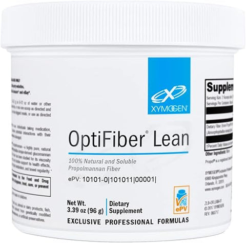 OptiFiber Lean – Fibra de Propolmannan 100% Natural e Solúvel em Pó – Suporta Saciedade, Metabolismo do Colesterol e Movimentos Intestinais Saudáveis (96g) - XYMOGEN
