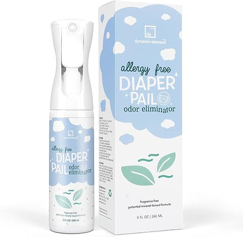 Dynamic Element - Spray Neutralizador de Odores para Lixeira de Fraldas – Fórmula Mineral Patenteada – 9 ml – Elimina odores de fraldas sem perfume