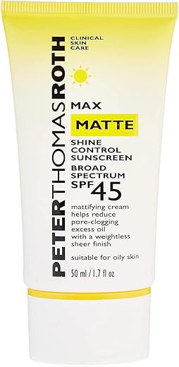 Protetor Solar Max Matte Shine Control FPS 45 | Protetor Solar Matificante para Pele Oleosa, Resistente à Água, 50 ml (1 unidade) - Peter Thomas Roth