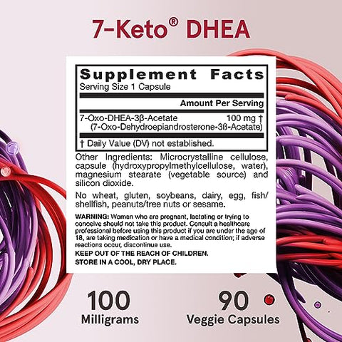 7-Keto DHEA 100 mg – Suporte ao Metabolismo de Carboidratos – Vegano – Livre de Glúten – Não-OGM – Até 90 Porções - Jarrow Formulas