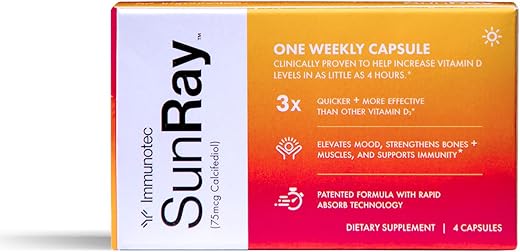 Sunray – Vitamina D3 – Calcifediol 75 mcg – Dose Semanal - Immunotec