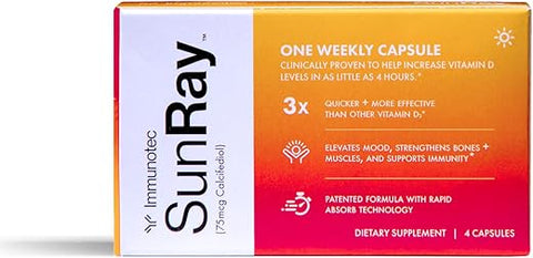 Sunray – Vitamina D3 – Calcifediol 75 mcg – Dose Semanal - Immunotec