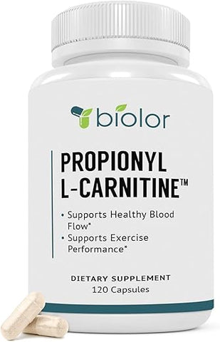 Biolor - Biovy Propionyl-L-Carnitine (PLCAR) de Alta Absorção – Sem Preenchedores Artificiais – Suplemento Eficaz de Propionyl L Carnitine HCL para Apoiar a Circulação Sanguínea – 120 Cápsulas