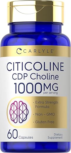 Citicoline CDP Choline 1000mg | 60 Cápsulas | Sem OGM, Livre de Glúten  Carlyle - Carlyle