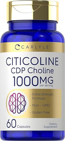 Citicoline CDP Choline 1000mg | 60 Cápsulas | Sem OGM, Livre de Glúten  Carlyle - Carlyle