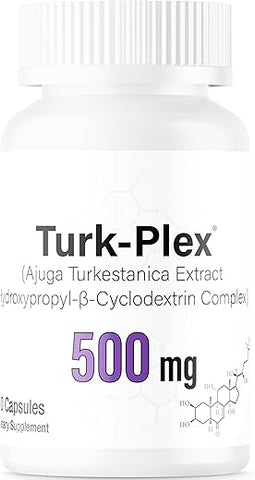 Turk-Plex® (Turkesterone) – Complexado com Hydroxypropyl-β-Cyclodextrin para Melhor Bioacessibilidade (500 mg x 60 Cápsulas) - Gorilla Mind
