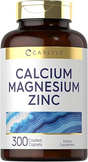 Cálcio Magnésio Zinco | 300 Cápsulas | Vegetariano, Não-OGM, Suplemento Livre de Glúten - Carlyle