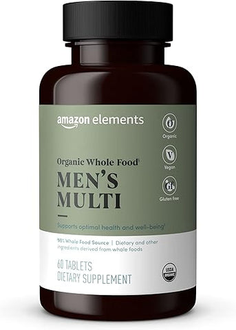 Multivitamínico Orgânico para Homens, 60 comprimidos – Marca Própria - Amazon Elements