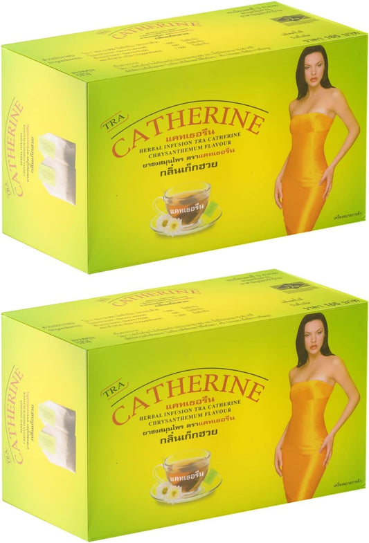 Chá Detox Catherine Chrysanthemum Tailandês 2 Caixas  | Chá Detox Natural para Desintoxicação e Bem-Estar | 100% Orgânico e Aromático
