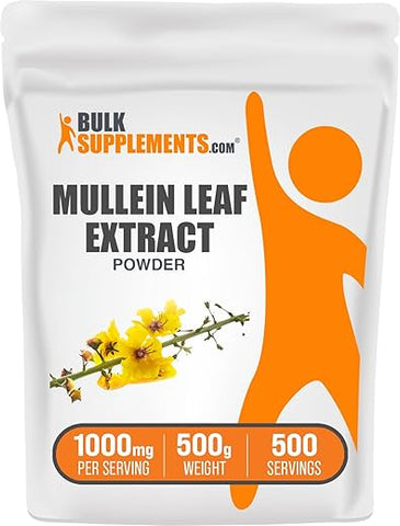 com Extrato de Folha de Verbascum Thapsus – Suplemento de Verbascum – Suporte Imunológico – Sem Glúten, 1000mg por Porção, 500g (1.1 lbs) (Embalagem…) - BulkSupplements