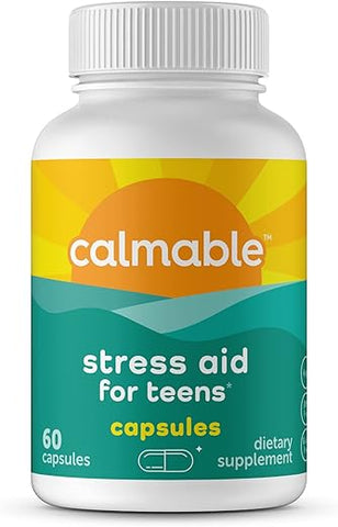 Calmable - Apoio para Alívio do Estresse para Adolescentes – Vegano – Piridoxina B6, L-Teanina – Suplemento Alimentar de Vitaminas – 60 Cápsulas