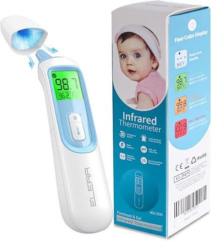 Termômetro de Ouvido para Bebê ELERA Infravermelho LCD com Modo de Troca Automática de Ouvido