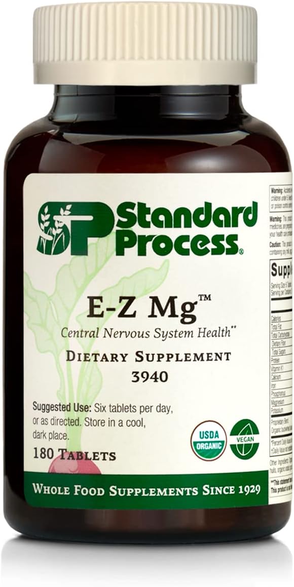 Standard Process Inc. - Standard Process – E-Z Mg – Multiforma à Base de Plantas, Orgânico, Suporte para Pacientes com Ingestão Dietética Insuficiente de Magnésio – 180 Comprimidos