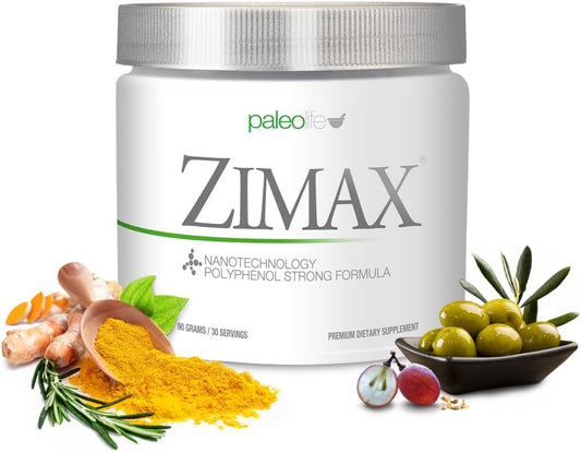 Paleolf - ZIMAX Super ANTIOXIDANT – Curcumina de alta absorção, Extrato de Alecrim, Extrato de Semente de Uva, Extrato de Folha de Oliveira ORAC 3.451.770 (Lata) 90g (1-Pack)