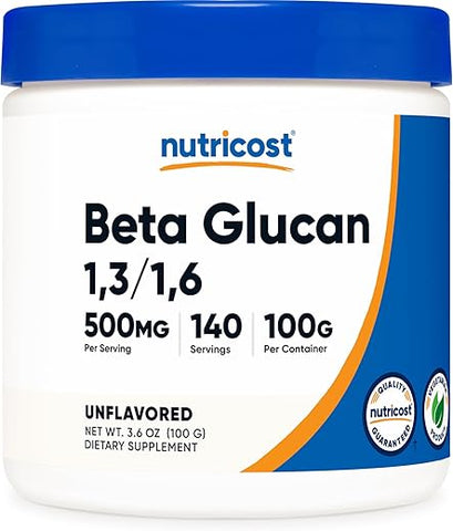 Beta Glucan em Pó 100g – 1,3/1,6 – Não Transgênico - Nutricost