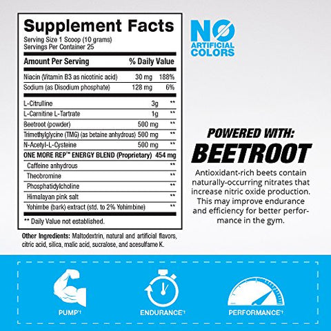 One More Rep Pré-Treino em Pó – Aumente a Energia – 300g - BPI Sports