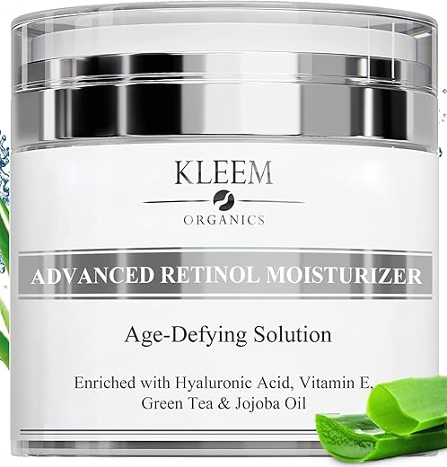 Retinol Moisturizer – 2.5% Retinol e Ácido Hialurônico para Rejuvenescimento Facial e Anti-Envelhecimento – Para Mulheres e Homens | 50g - Kleem Organics
