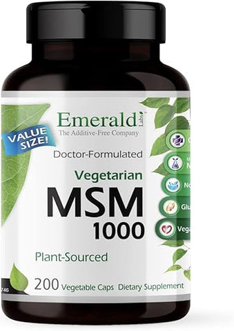 MSM 1000mg – Articulações, Fígado – 60 Cápsulas - EMERALD LABS