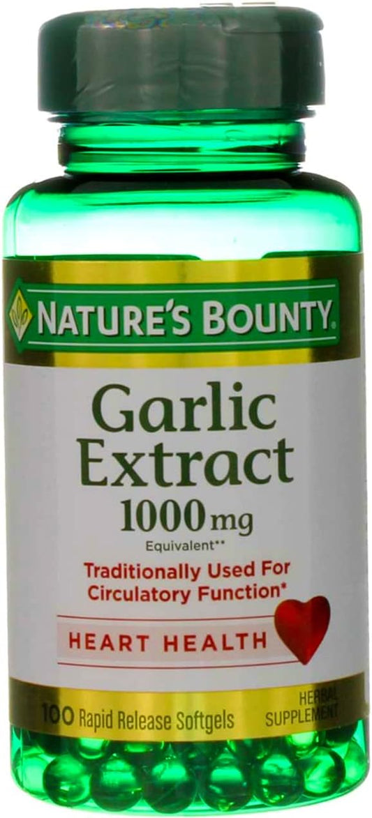 Nature's Bounty - Nature’s Bounty Extrato de Alho 1000 mg, 100 Cápsulas Softgels de Liberação Rápida (Pacote com 6) – Compre Agora!