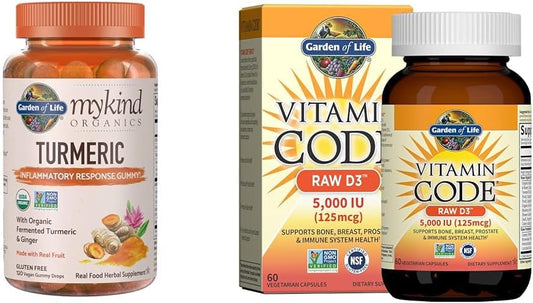 Organics Gummy de Cúrcuma para Resposta Inflamatória – 120 Gomas de Frutas Reais - Garden of Life