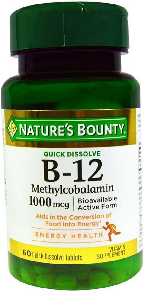 Nature's Bounty - Nature’s Bounty B-12 1000 mcg Microlozenges 60 un (Pacote com 6) – Aumente sua energia com a vitamina B-12