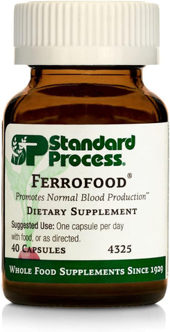 Standard Process Inc. - Standard Process Ferrofood – Antioxidante de Alimentos Integrais, Sangue e Hemoglobina Saudáveis com Cyanocobalamin, Acerola, Shiitake, Farelo de Arroz, Cenoura Orgânica, Alfafa, Musgo Espanhol – 40g