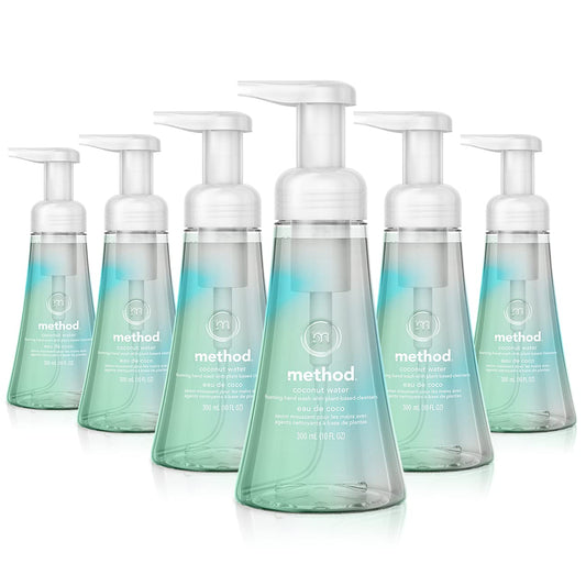 Sabonete Líquido para as Mãos Method, Água de Coco, Fórmula Biodegradável, 300 ml (Pack com 6 unidades)