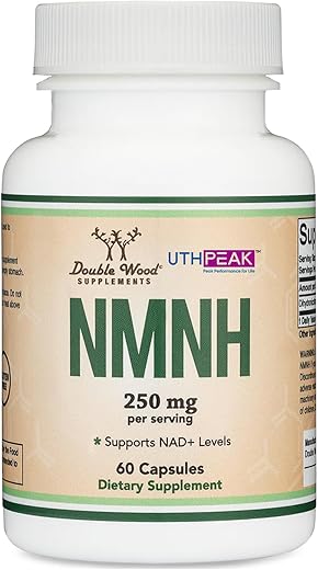 Double Wood Supplements - NMNH (NMN Alternativo) 250mg Por Porção, 60 Unidades (30 Porções) – Suplemento NAD para Aumentar os Níveis de NAD Conforme Envelhecemos (Sem OGM, Sem Glúten)