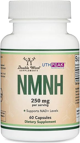 Double Wood Supplements - NMNH (NMN Alternativo) 250mg Por Porção, 60 Unidades (30 Porções) – Suplemento NAD para Aumentar os Níveis de NAD Conforme Envelhecemos (Sem OGM, Sem Glúten)