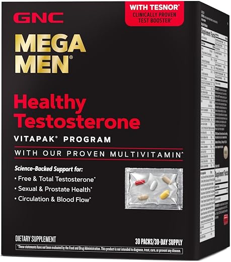 Mega Men Programa Vitapak Testosterona Saudável | 30 Porções - GNC