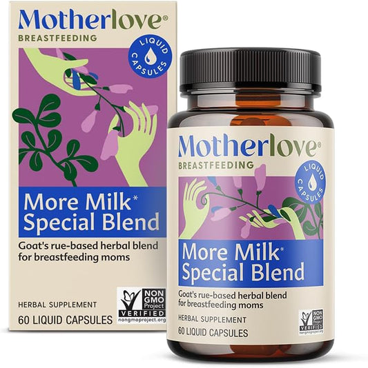 More Milk Special Blend (60 cápsulas líquidas) Suplemento Herbal de Lactação com Erva-de-Cabra para Desenvolver Tecido Mamário – Motherlove - Motherlove