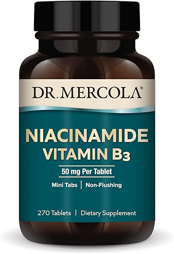 Niacinamide Vitamina B3, 90 Porções (270 Comprimidos), Suplemento Alimentar, Mini Comprimidos, Não Causa Rubor, Suporta Saúde Metabólica, Não-OGM - Dr. Mercola