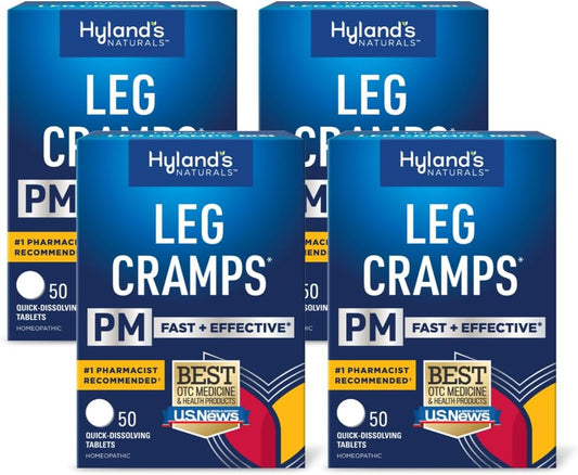 Hyland's - Hyland’s Leg Cramps PM – 50 Comprimidos (Pack de 4) | Alívio Noturno de Cãibras Musculares