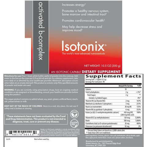 OPC-3 Isotonix - Isotonix Activated B Complex – Aumenta Energia, Promove Saúde Cardiovascular, Reduz Estresse, Melhora o Humor – Market America (90 Porções)