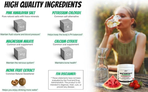 Simply Primal - Pó Eletrolítico Monk Fruit Keto WATERFAST para Jejum e Hidratação – Sabor Morango Melancia | Sal Rosa do Himalaia (Sódio), Potássio, Magnésio, Cálcio | Sem Açúcar | 100g
