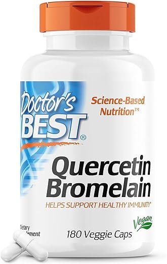 Doctor's BEST - Doctor’s Best Quercetin Bromelain – Cápsula de Suporte à Imunidade, Coração e Articulações