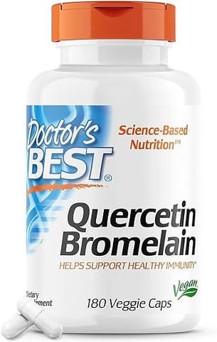 Doctor's BEST - Doctor’s Best Quercetin Bromelain – Cápsula de Suporte à Imunidade, Coração e Articulações