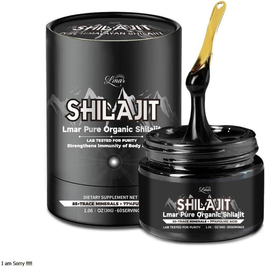 Lmar - Shilajit Resina Orgânica Pura – 100% Natural, 30g – Suplemento Alimentar Masculino