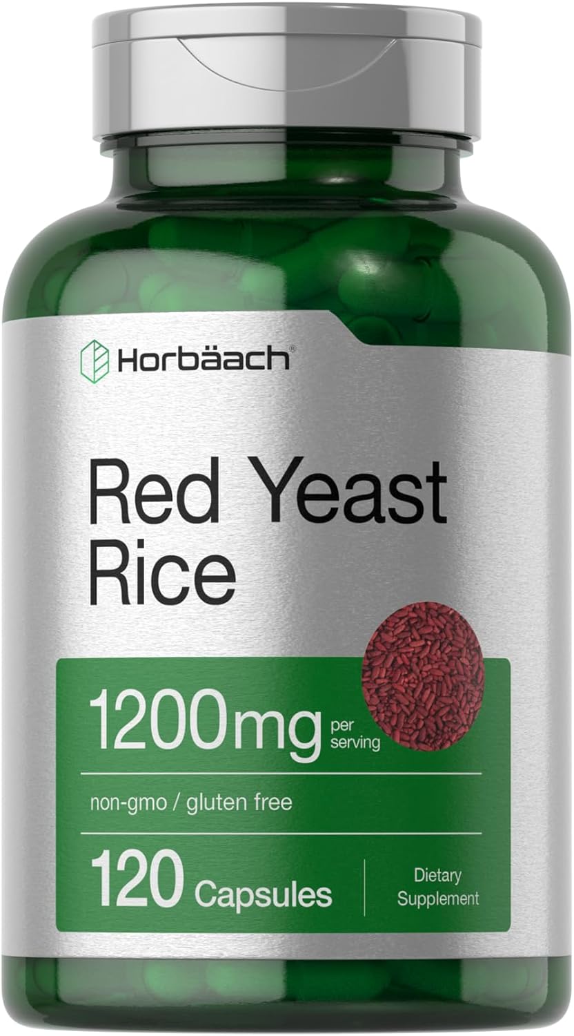 Horbäach Red Yeast Rice 1200 mg | 120 Capsules | Non-GMO, Gluten Free Supplement