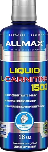 L-Carnitina Líquida 1500, Sabor Framboesa Azul, 473 ml (16 oz) - ALLMAX Nutrition