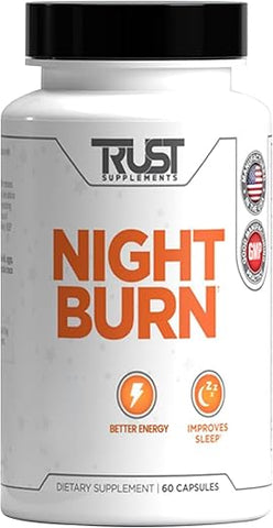 TRUST SUPPLEMENT - Night Burn – Suplemento Noturno para Apoio à Saúde e Sono Melhorado – Fórmula Natural de Bem-Estar para Homens e Mulheres