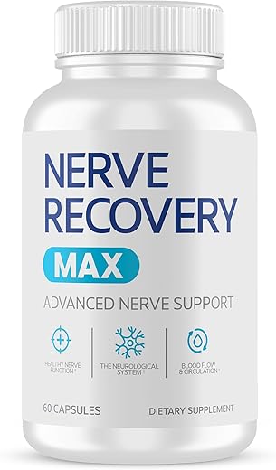 Nerve Recovery Max - Suplemento de Suporte Nervoso, 60 Cápsulas para o Sistema Neurológico, Promove Fluxo Sanguíneo e Circulação, Não-OGM, Fabricado nos EUA, Suplementos para a Saúde Nervosa – 1 Pacote