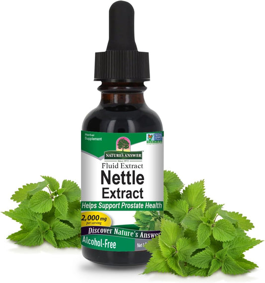 Nature's Answer - Nature’s Answer Extrato de Folha de Urtiga | Suporte à Função da Próstata | Suplemento Herbal Concentrado de Folha de Urtiga Verde Escura | Não-OGM, Kosher, Livre de Glúten
