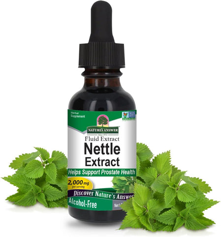 Nature's Answer - Nature’s Answer Extrato de Folha de Urtiga | Suporte à Função da Próstata | Suplemento Herbal Concentrado de Folha de Urtiga Verde Escura | Não-OGM, Kosher, Livre de Glúten