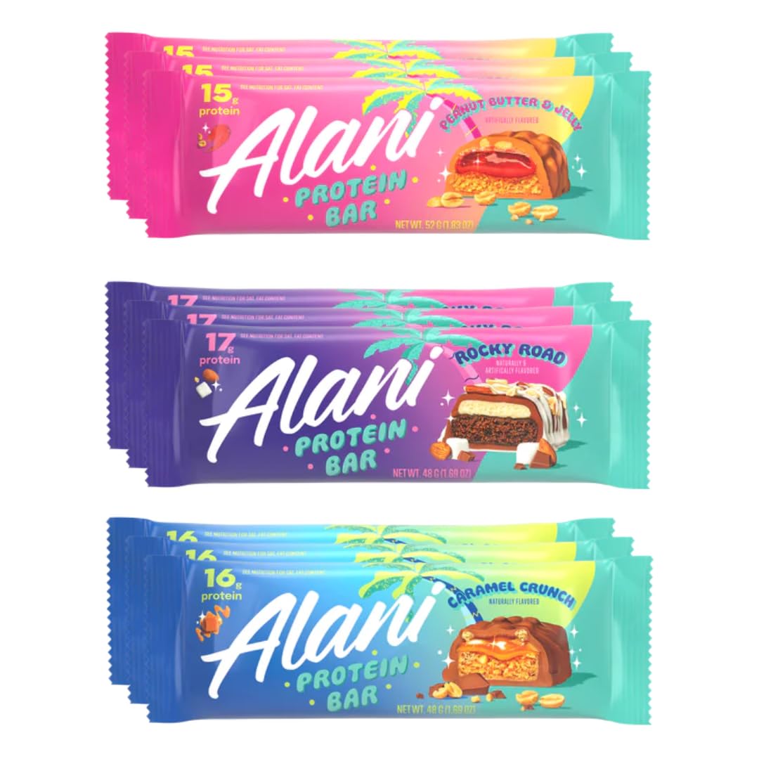 Generic - Alani Barras de Proteína – Pack Variado – Barras Ricas em Proteína sem Glúten – 9 Barras Embaladas Individualmente