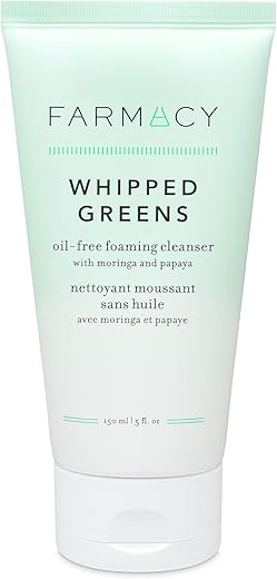Whipped Greens Face Wash – Espuma de Limpeza Facial Livre de Óleo para Pele Mista e Oleosa (150ml) - Farmacy