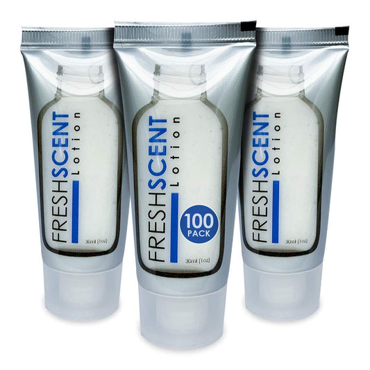 Loção Freshscent 30ml (Pacote com 100 unidades) Tamanho de Viagem para Hotel, Amenidades e Artigos de Higiene em Atacado